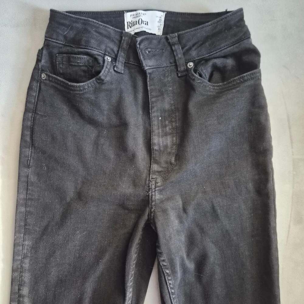 Primark Presents Rita Ora Black High Waisted Zipper Hem Jeans